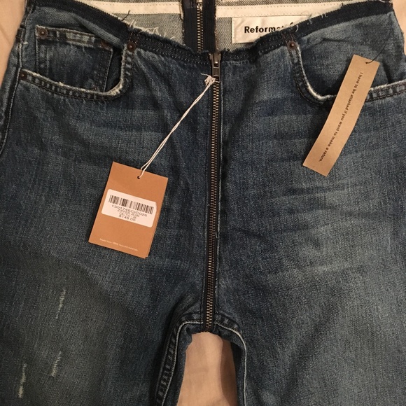 reformation zipper jean